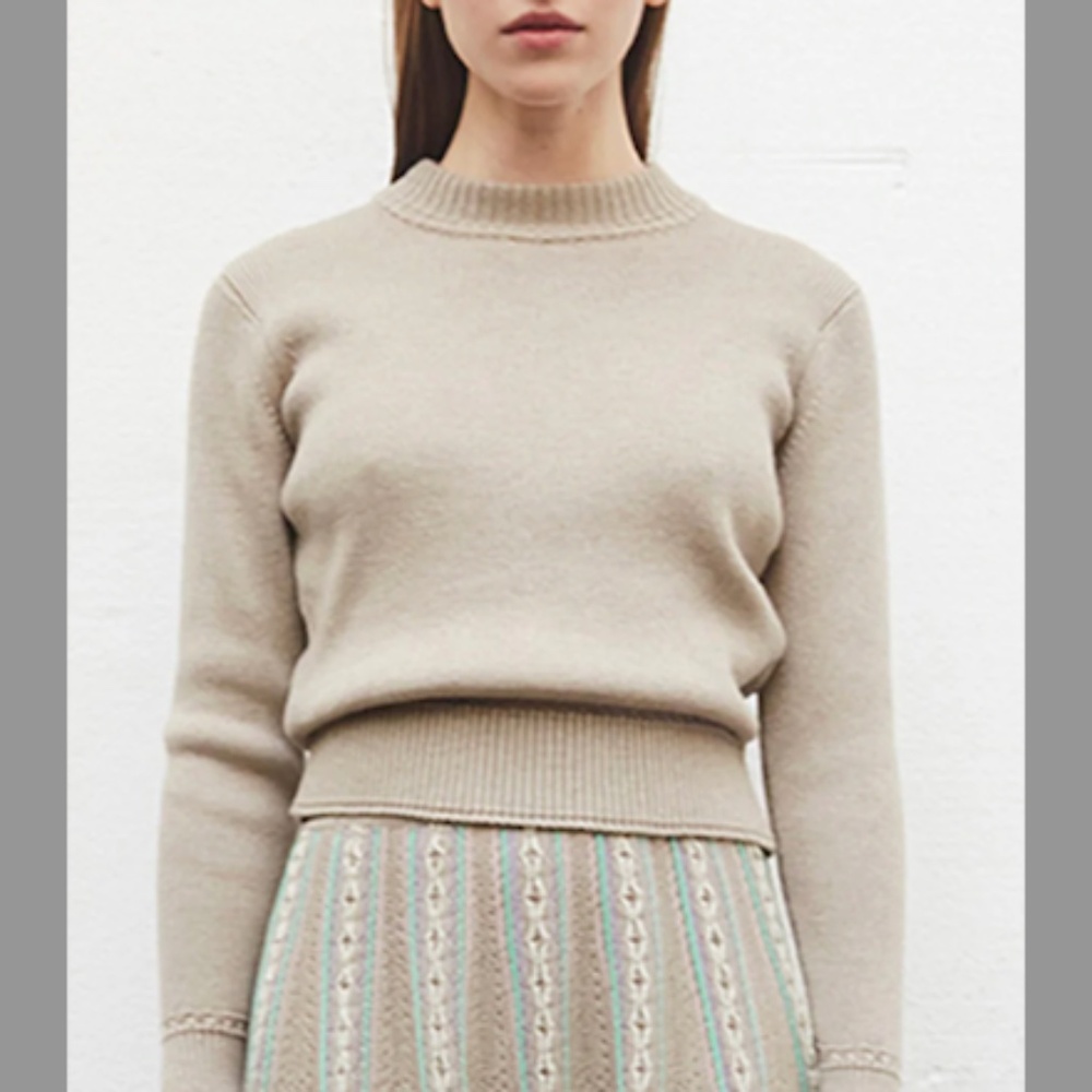 NWOT  MOLLI straight sweater with braided details in clay (MED)